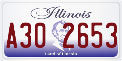 IL license plate A302653