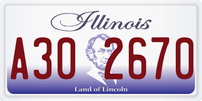 IL license plate A302670