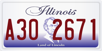 IL license plate A302671