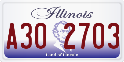 IL license plate A302703