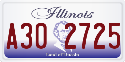 IL license plate A302725
