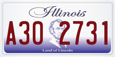 IL license plate A302731