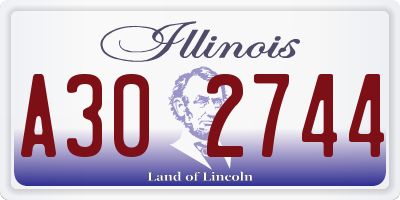 IL license plate A302744