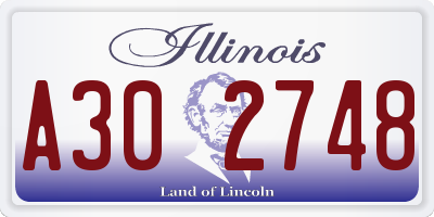 IL license plate A302748