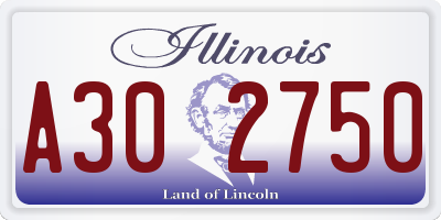 IL license plate A302750