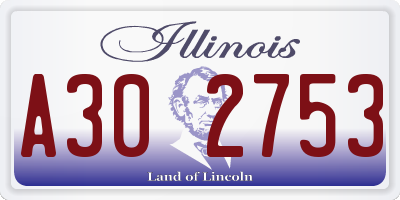 IL license plate A302753