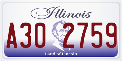 IL license plate A302759