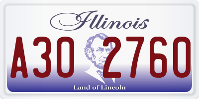 IL license plate A302760