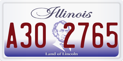 IL license plate A302765