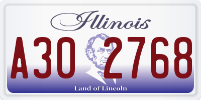 IL license plate A302768