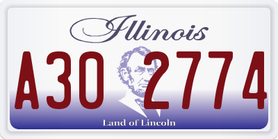 IL license plate A302774