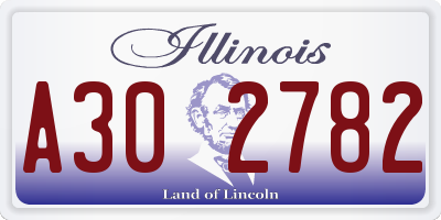 IL license plate A302782