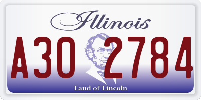 IL license plate A302784