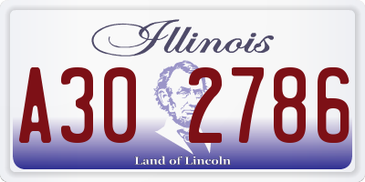 IL license plate A302786