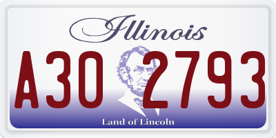 IL license plate A302793