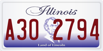 IL license plate A302794