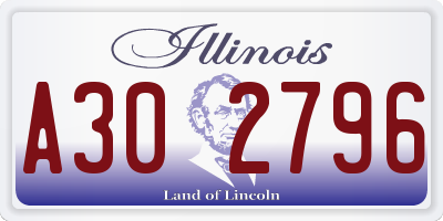 IL license plate A302796