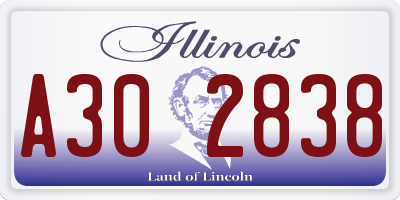 IL license plate A302838