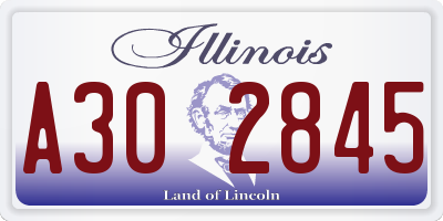 IL license plate A302845