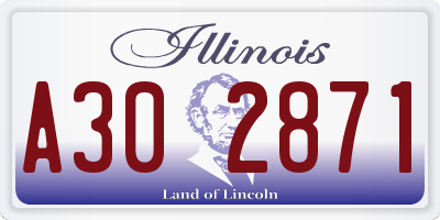 IL license plate A302871