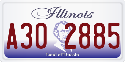 IL license plate A302885