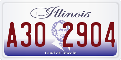 IL license plate A302904
