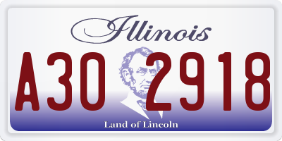 IL license plate A302918