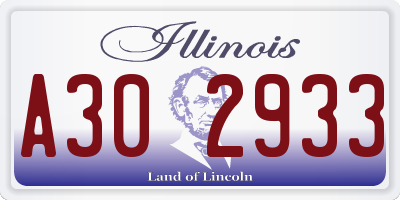 IL license plate A302933