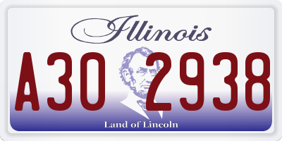 IL license plate A302938