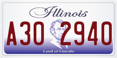 IL license plate A302940