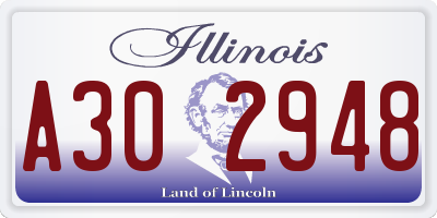 IL license plate A302948
