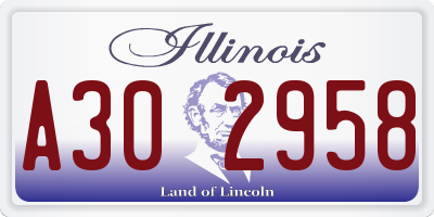 IL license plate A302958