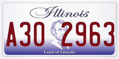 IL license plate A302963