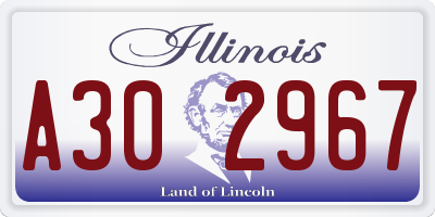 IL license plate A302967