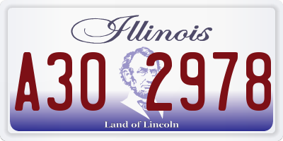 IL license plate A302978