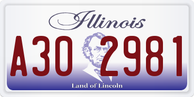 IL license plate A302981