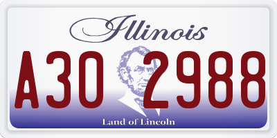 IL license plate A302988