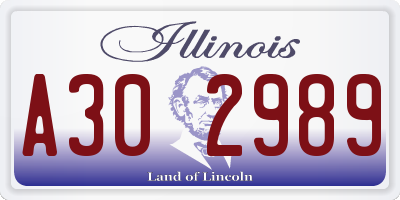 IL license plate A302989