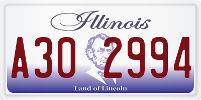 IL license plate A302994