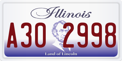 IL license plate A302998