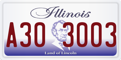 IL license plate A303003