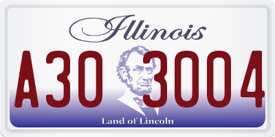 IL license plate A303004