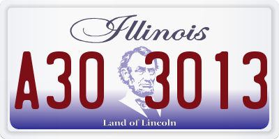 IL license plate A303013