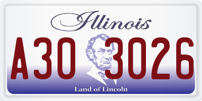 IL license plate A303026