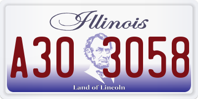 IL license plate A303058