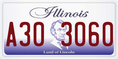 IL license plate A303060