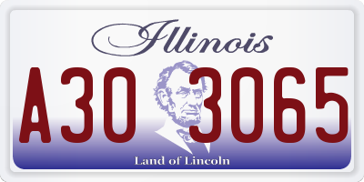 IL license plate A303065