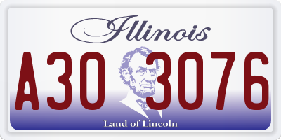 IL license plate A303076
