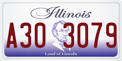 IL license plate A303079