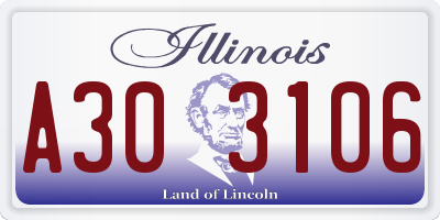 IL license plate A303106